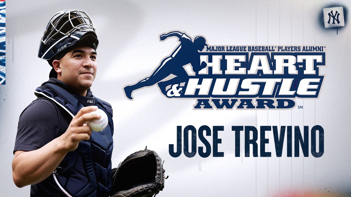 Yankees's tweet photo. Congratulations to our 2022 #HeartandHustle award winner, @HipHipJose5! 

No one better embodies the spirit and traditions of the game than Jose 💙 https://t.co/IZs6KxrhGw