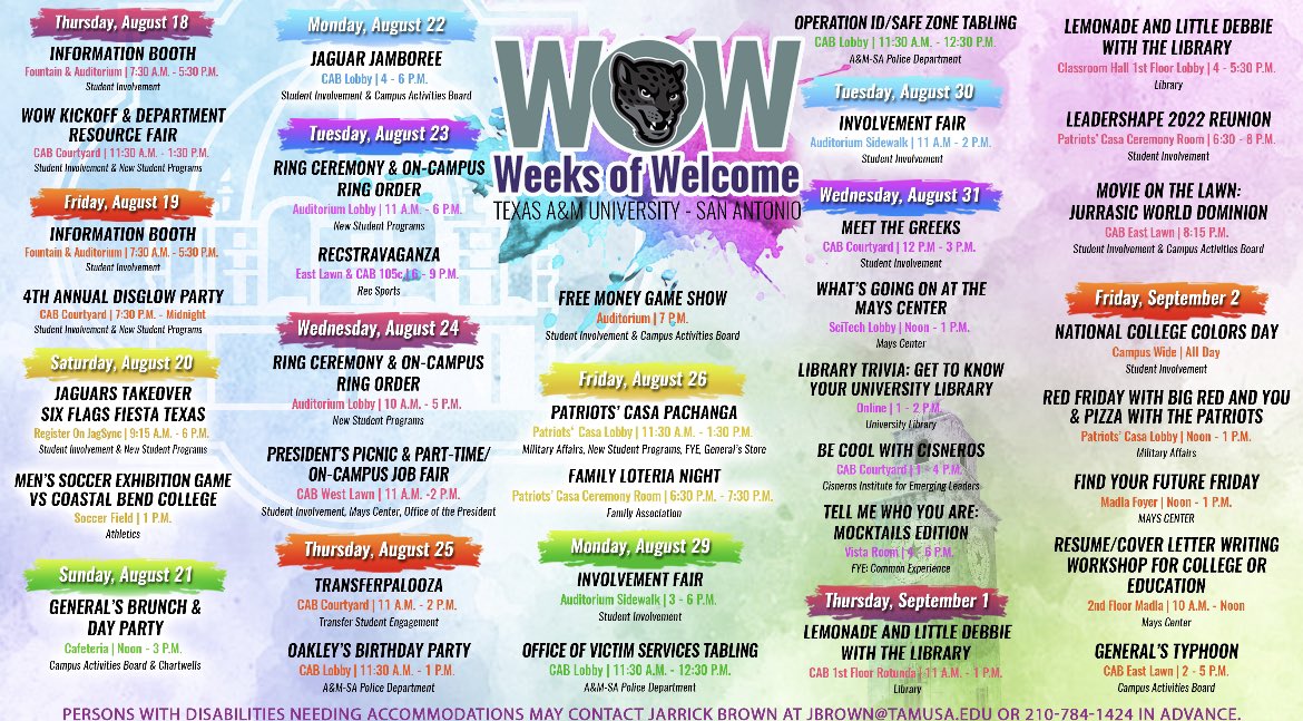 CABTAMUSA's tweet image. Weeks of Welcome Fall 2022