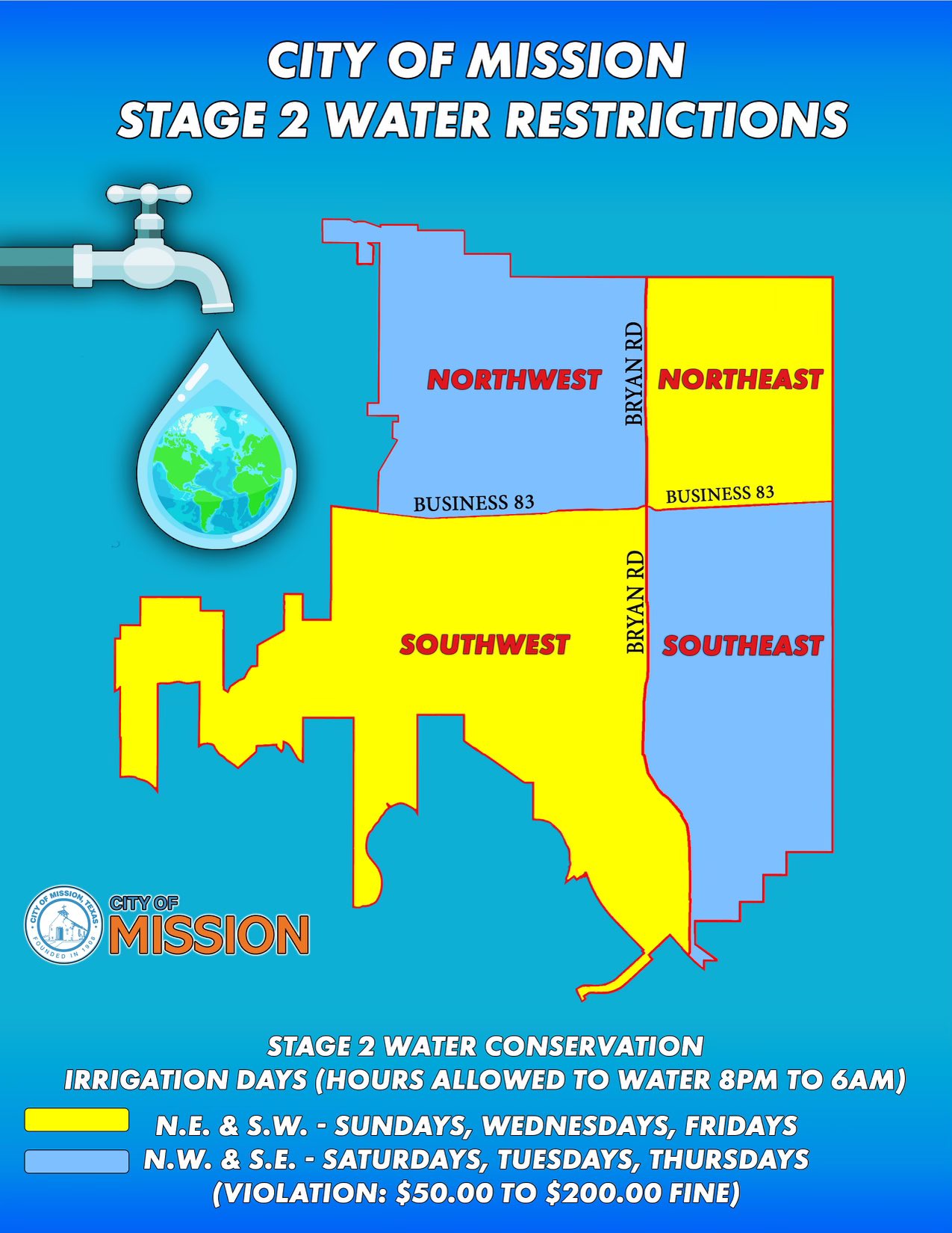 City of Mission, TX on Twitter "🚨 🚨 Mandatory STAGE 2 water