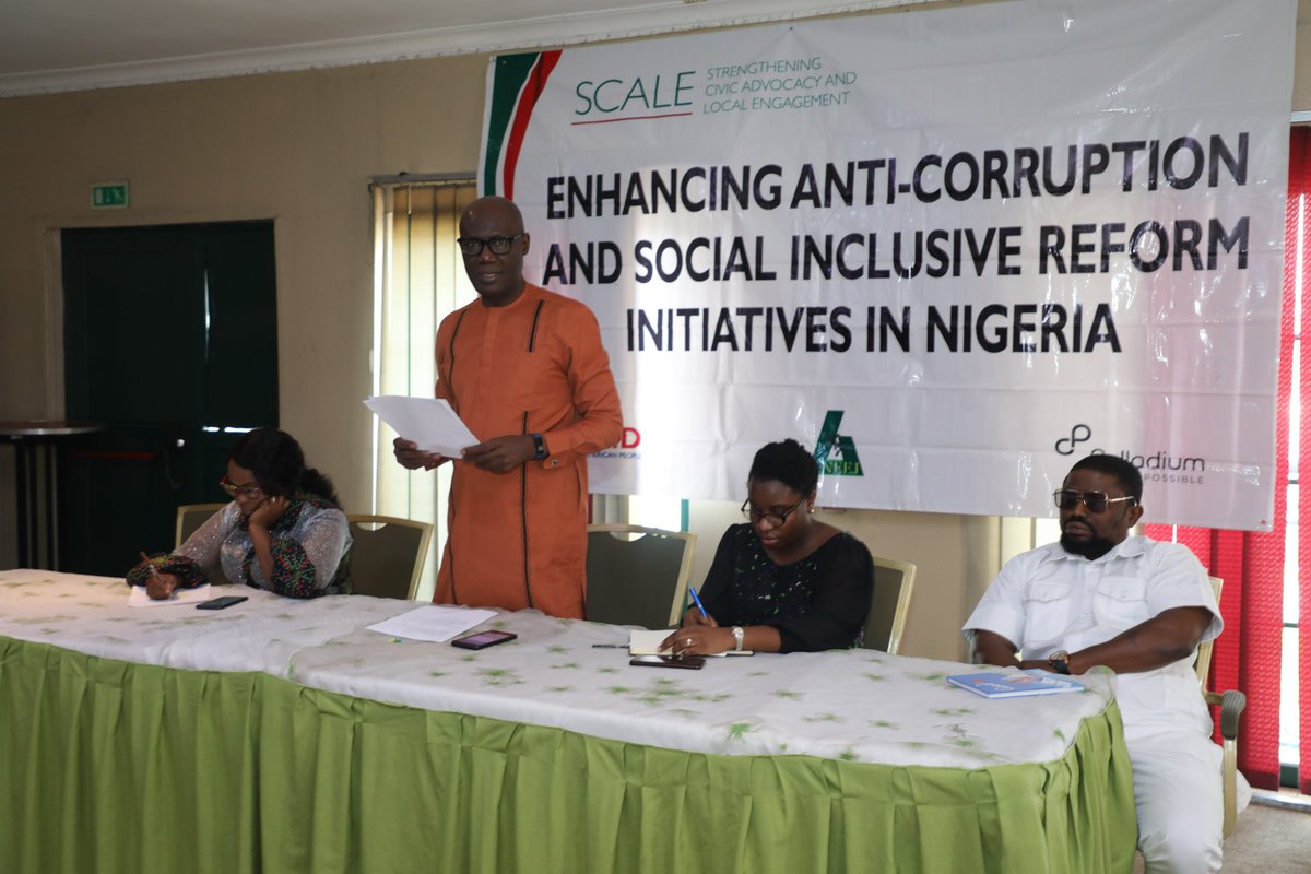 aneejnigeria's tweet photo. #ANEEJSCALEProject Welcome address by ANEEJ Deputy Executive Director, @LAtakpu at the opening session of its 2-day Capacity Building Workshop on the Use of UNCAC Coalition Guide for CSOs &amp; Private Sector in Port Harcourt @NigeriaScale @USAIDNigeria @Ugolor @assuranceovie @ighodi https://t.co/TCenVSaovQ