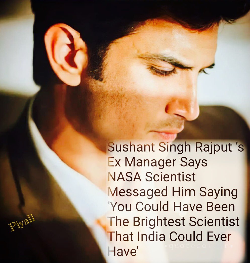 PIYALIBH's tweet photo. “You Could Have Been The Brightest Scientist that India Could Ever Have”— NASA Scientist on Sushant Singh Rajput..

Sushant Love 4 Science 💫 https://t.co/wdBTIx9u76