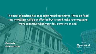 LeamFS's tweet image. With continuing Base Rate rises you may want to take some time to review your existing mortgage deal. #InterestRates #BaseRate