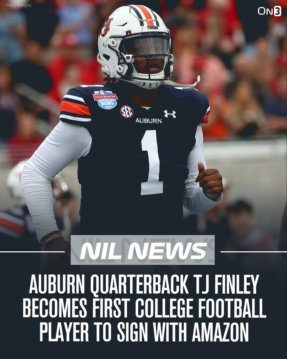 BSFinLit's tweet photo. I'm surprised it took so long!

@Auburnfootball QB @TJ_Finley1 becomes the first college football player to partner with @Amazon on an #NIL deal that will allow him to sell his merchandise on Amazon

#NameImageLikeness #FinancialLiteracy #NCAA #NACDA #N4A

https://t.co/v83WXmjx0v https://t.co/4qA44534vj