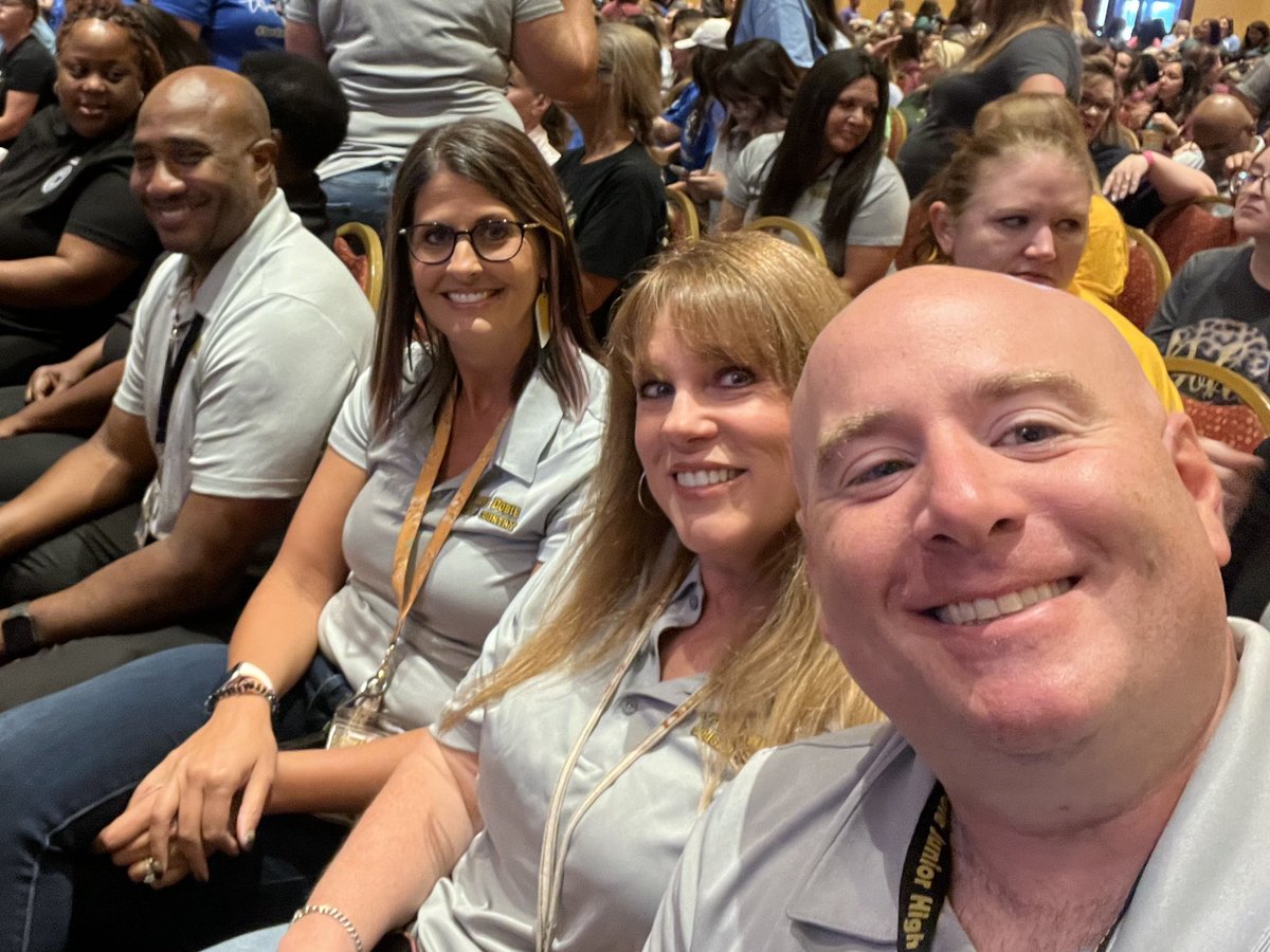 The Dobie admin team at convocation! Mr. Simmons, Principal; Mrs. Hughes, Mrs. Silva, and Mr. DePiro, Assistant Principals. #cougarnation #dobiejuniorhigh