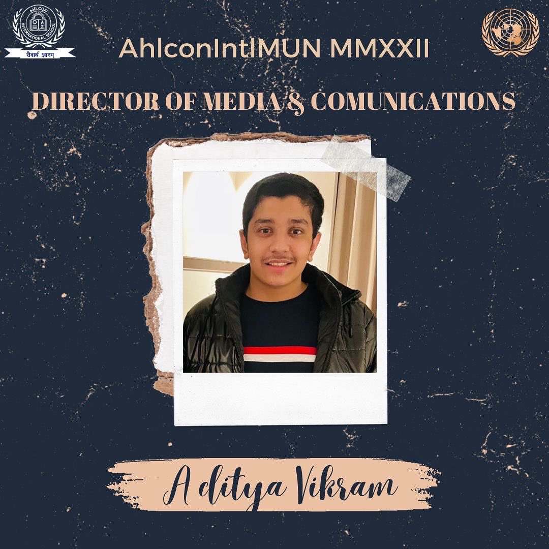 SECRETARIAT REVEAL FOR AHLCON INTL MUN MMXXII❗️

•DIRECTOR OF MEDIA &amp; COMMUNICATIONS- Kshirja Mehra 
•DIRECTOR OF MEDIA &amp; COMMUNICATIONS- Aditya Vikram 
-
-
-
<a href="/sdg4all/">AhlconIntl4SDGs</a> <a href="/ashokkp/">Ashok Pandey</a> <a href="/y_sanjay/">Sanjay Yadav</a> <a href="/pntduggal/">PUNEET DUGGAL</a> <a href="/kandhari_ekta/">Ekta  Kandhari</a> <a href="/RashmiJ99932149/">Rashmi Joshi</a> <a href="/anannya_mukola/">Anannya Mukola</a> 

#ahlconintlmun #ahlconintl