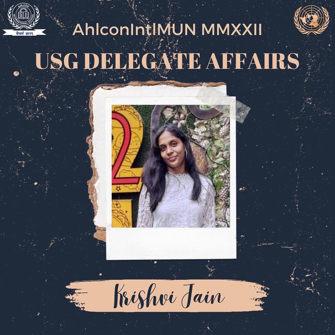 SECRETARIAT REVEAL FOR AHLCON INTL MUN MMXXII❗️

•USG DELEGATE AFFAIRS- Gurleen Kaur 
•USG DELEGATE AFFAIRS- Krishvi Jain
-
-
-
<a href="/sdg4all/">AhlconIntl4SDGs</a> <a href="/ashokkp/">Ashok Pandey</a> <a href="/y_sanjay/">Sanjay Yadav</a> <a href="/pntduggal/">PUNEET DUGGAL</a> <a href="/kandhari_ekta/">Ekta  Kandhari</a> <a href="/RashmiJ99932149/">Rashmi Joshi</a> <a href="/anannya_mukola/">Anannya Mukola</a> 

#ahlconintlmun #ahlconintl
