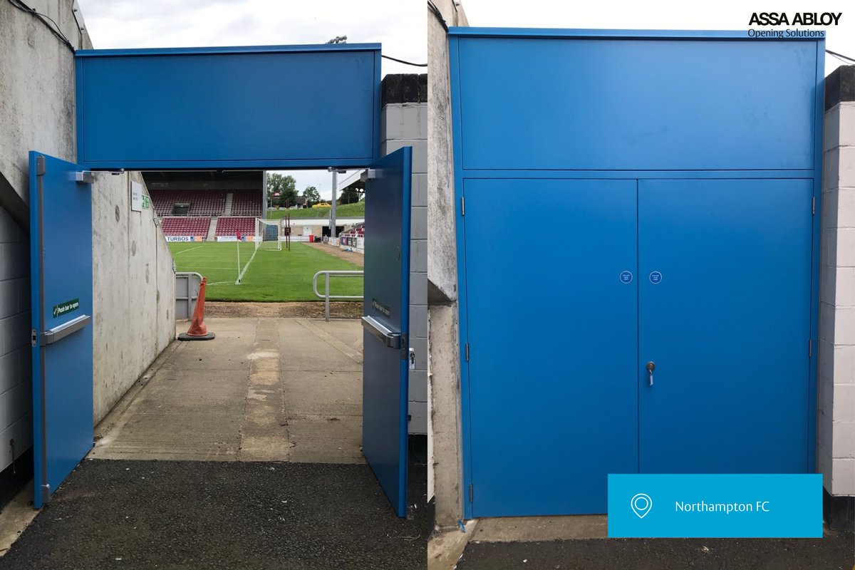 ASSAABLOYOpenUK's tweet image. Our Service, Maintenance and Repair team recently visited the Northampton FC stadium for another challenge. For this project, we replaced one of the old corner entrance doors with a double steel door set. Check it out: bit.ly/3Sd0pyq #creatingaccess #repair #project