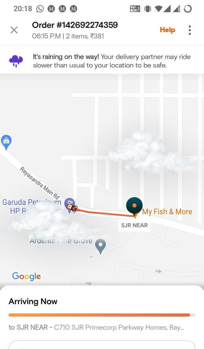Rahul37430130's tweet photo. @swiggy_in @SwiggyCares even if it is not raining from past 4hrs what make order not to be delivered now, executive was assigned after an hour after complain and than onwards more than 1:15 no update #pathetic swiggy is just giving false assurance for order dlvr@BandBajaateRaho https://t.co/SokE5CDSJ4