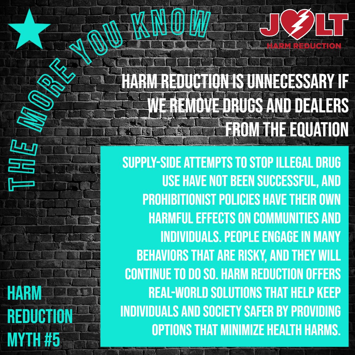 The More You Know: Harm Reduction Myths
#joltharmreduction #jolt #harmreduction #harmreductionworks #endthewarondrugs #fundharmreduction #harmreductionsaveslives