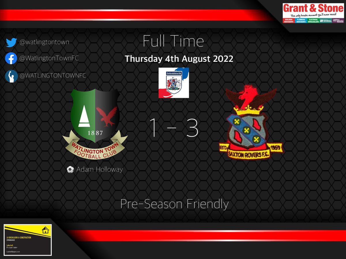 Watlington Town FC (@watlingtontown) on Twitter photo Good run out for the ressies tonight!
Cheers to <a href="/sakyroversfc/">Saxton Rovers FC</a> for travelling over!
🔴⚫️ Good run out for the ressies tonight!
Cheers to <a href="/sakyroversfc/">Saxton Rovers FC</a> for travelling over!
🔴⚫️