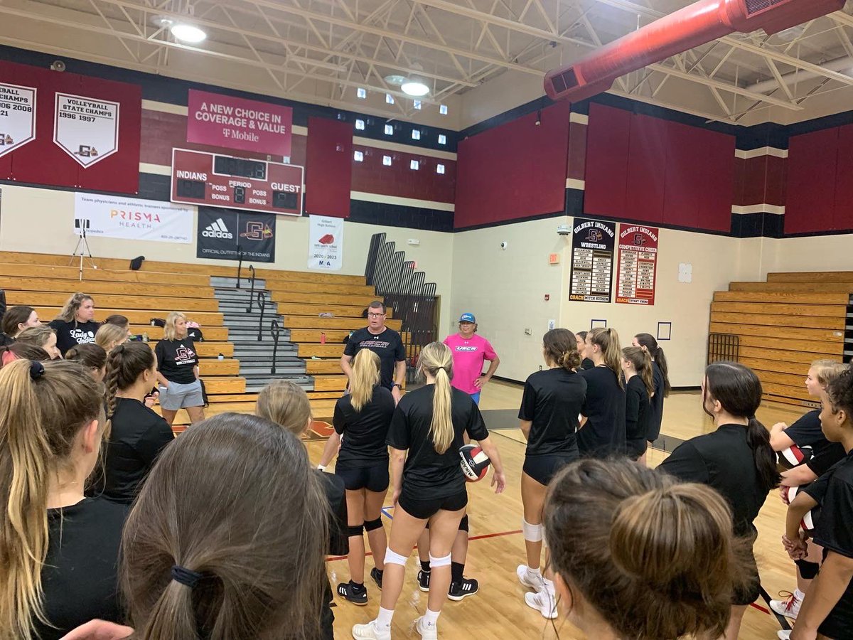Yesterday was our first day with our JV &amp; Varsity teams together but more than that we had an awesome camp lead by USC-Aiken Coaches Glen Cox and Chip Herring! Our girls and coaches learned lots and had a great time!! Hugeshoutout to Coach Cox and Coach Chip!! #indianpride ❤️🏐🖤
