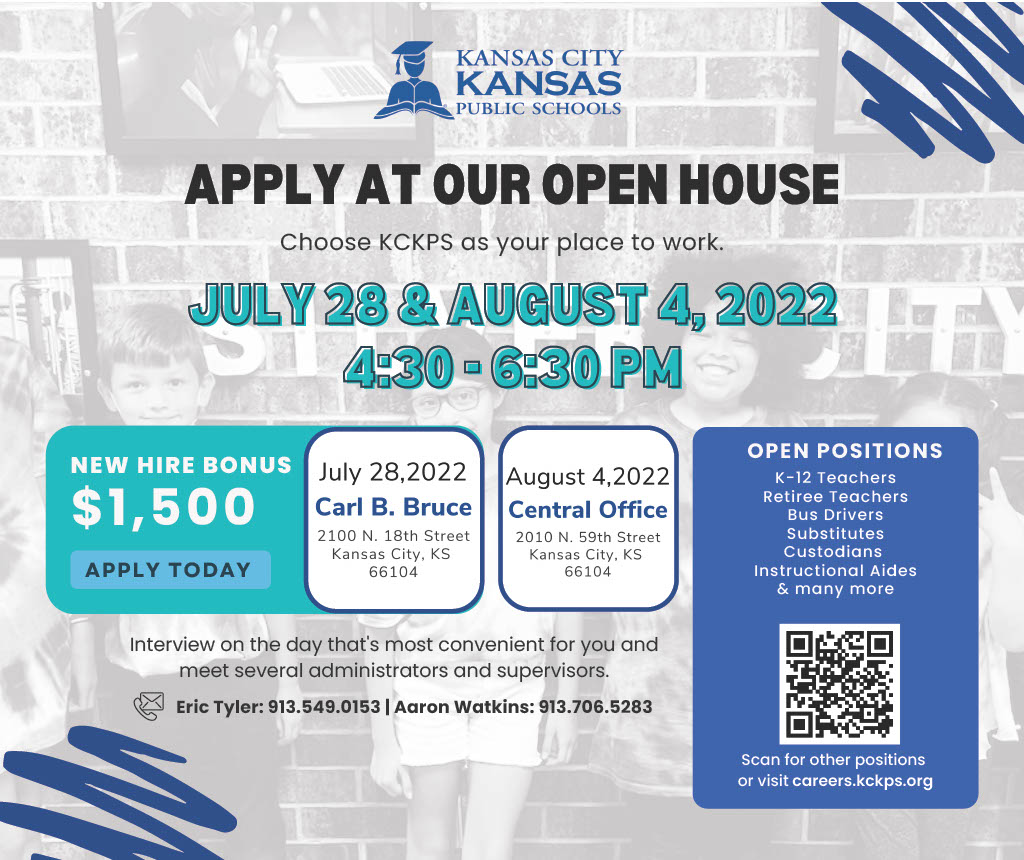 CarlBruceTigers's tweet photo. Are you looking for a job? We still have a few openings at Carl B. Bruce and in the KCKPS district. There's a job fair at Central Office today from 4:30 to 6:30 p.m. where you can get more info and apply. $15 per hour minimum.
#CBBTigerStrong #KCKPS #KCKPSredefined https://t.co/JKb4ia9c8f