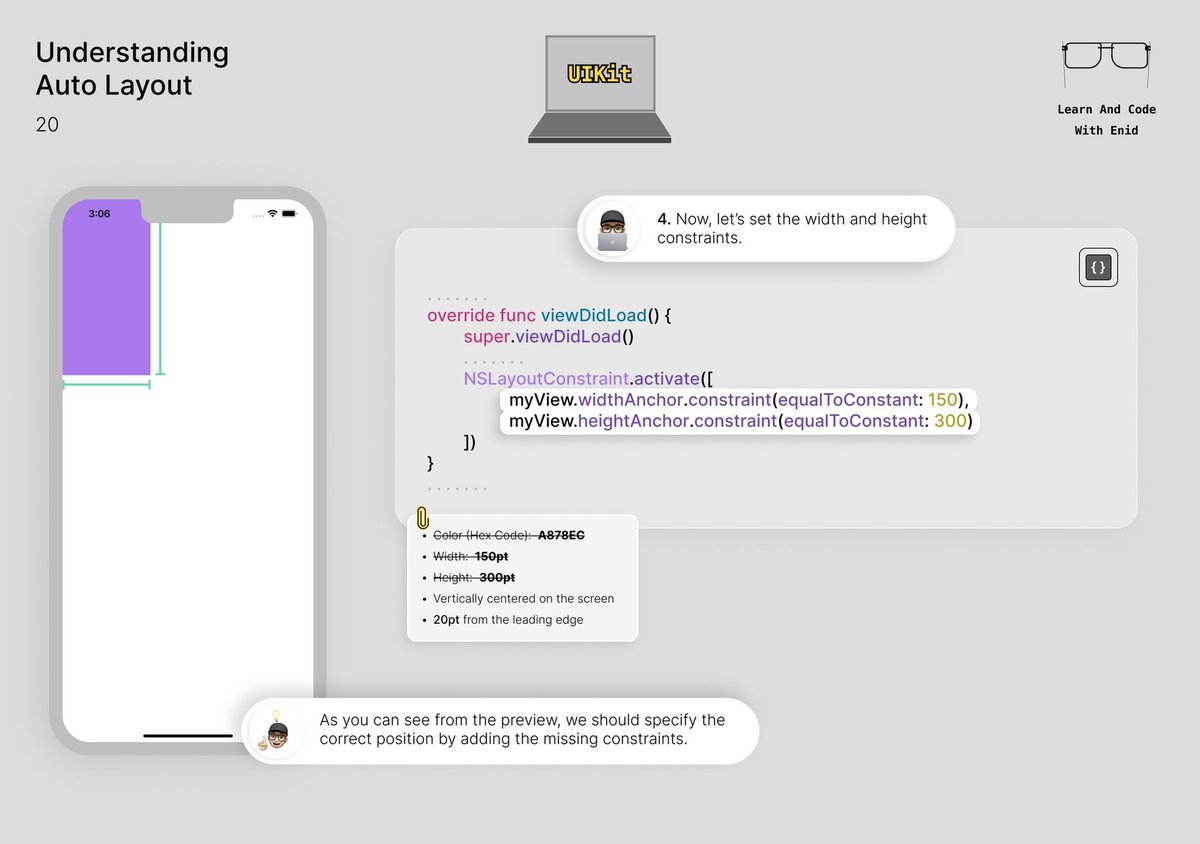 Understanding Auto Layout #8 available now to LACWE subscribers 🎉

Want to learn iOS development with visual infographics? Join👇
linktr.ee/learnandcodewi…

#iosdev
