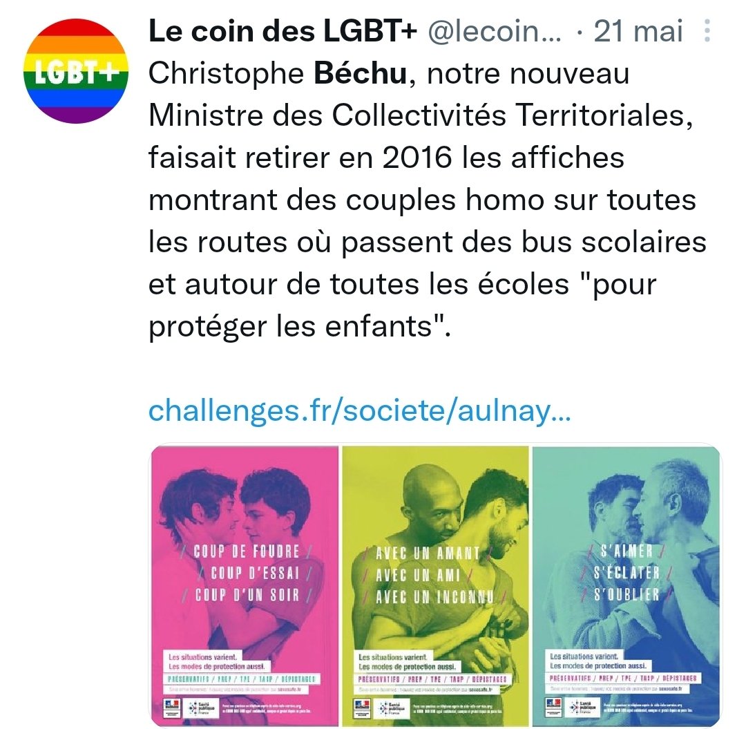 lecoindeslgbt's tweet photo. Affirmer que le mariage pour tou.te.s va conduire au mariage entre frères et sœurs ou encore retirer les affiches montrant des couples d'hommes "pour protéger les enfants", on peut dire que c'est homophobe ou c'est aussi un raccourci @ChristopheBechu ? https://t.co/gwmqWmqcUC