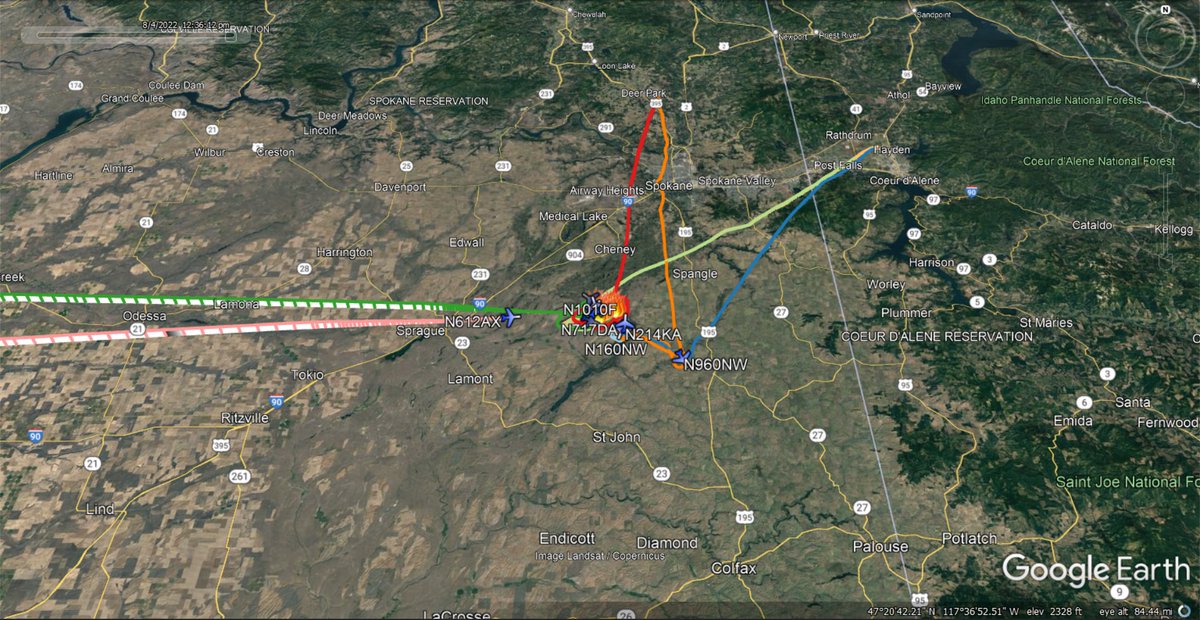 fire_feeds's tweet photo. Updated firefighting aircraft list for the #WilliamsLakeFire south of #Cheney #WA 
Tenax Aero
#LEAD77 #N417SH
Vanarsdale Air
#N1010F
BC Aircraft
#TNKR910 #N612AX
Air Spray
#FB206 #N3072Y
#FB207 #N717DA
NW Helicopters
#N160NW
#N960NW
Unknown Helicopter
#N214KA
🇺🇸❤️‍🔥 https://t.co/dUgjYx4RXY