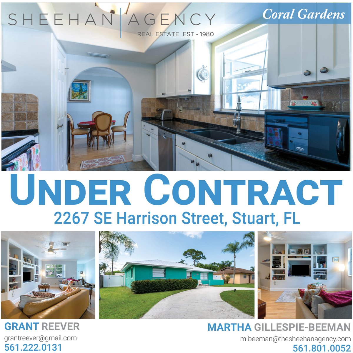 UNDER CONTRACT!✨
Coral Gardens
📍2267 SE Harrison Street, Stuart, FL

Grant Reever
561.222.0131  
grantreever@gmail.com

Martha Gillespie-Beeman
561.801.0052
m.beeman@thesheehanagency.com

#thesheehanagency #sellersagent
#coralgardens #Florida #stuart #martincounty