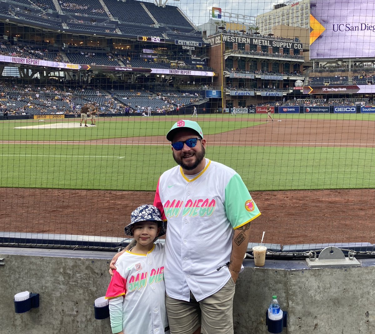 n8fairman's tweet photo. Let’s go @Padres! Luca’s first time sitting field level! #TimeToShine https://t.co/qQdQBxGkJ2