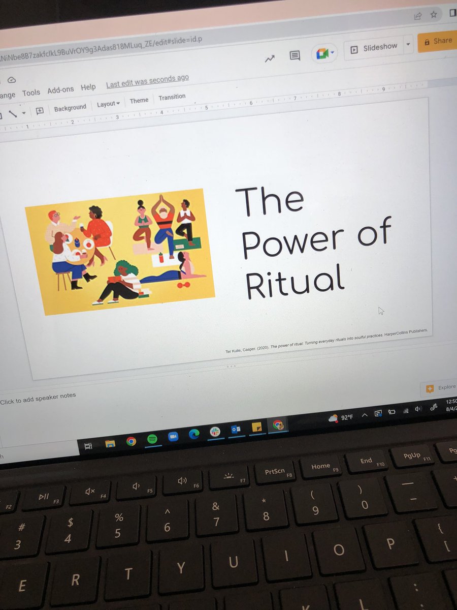 ashpoult's tweet photo. Prepping my back to school faculty training session on the power of sacred reading! Thanks to @caspertk for the insightful research and wonderfully present attitude in his book, The Power of Ritual 📖 and his work on @hpsacredtext with the great @vanessamzoltan ⚡️⚡️ https://t.co/tqgH9QTe7E