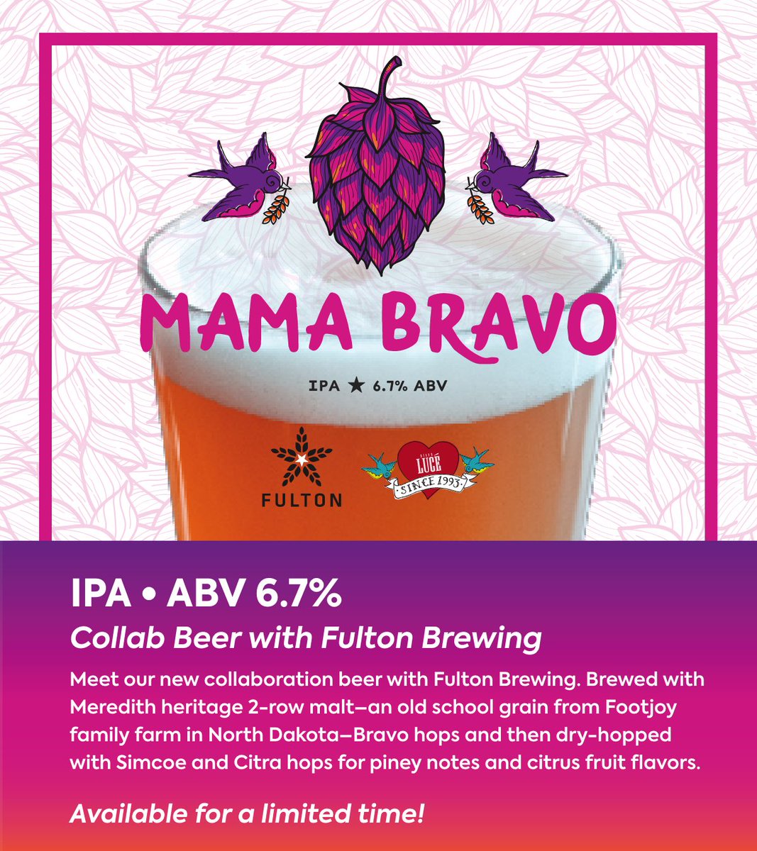 PizzaLuce's tweet photo. If you are a craft beer lover you know that today is #IPAday! We have the most delicious IPA, created just for us at Pizza Lucé by our friends @fultonbeer.  It makes for the perfect paring with pizza. Have a hoppy day! #craftbeer #minneapolismade #hopdamn #IPAallday https://t.co/YXf4yJcFYi