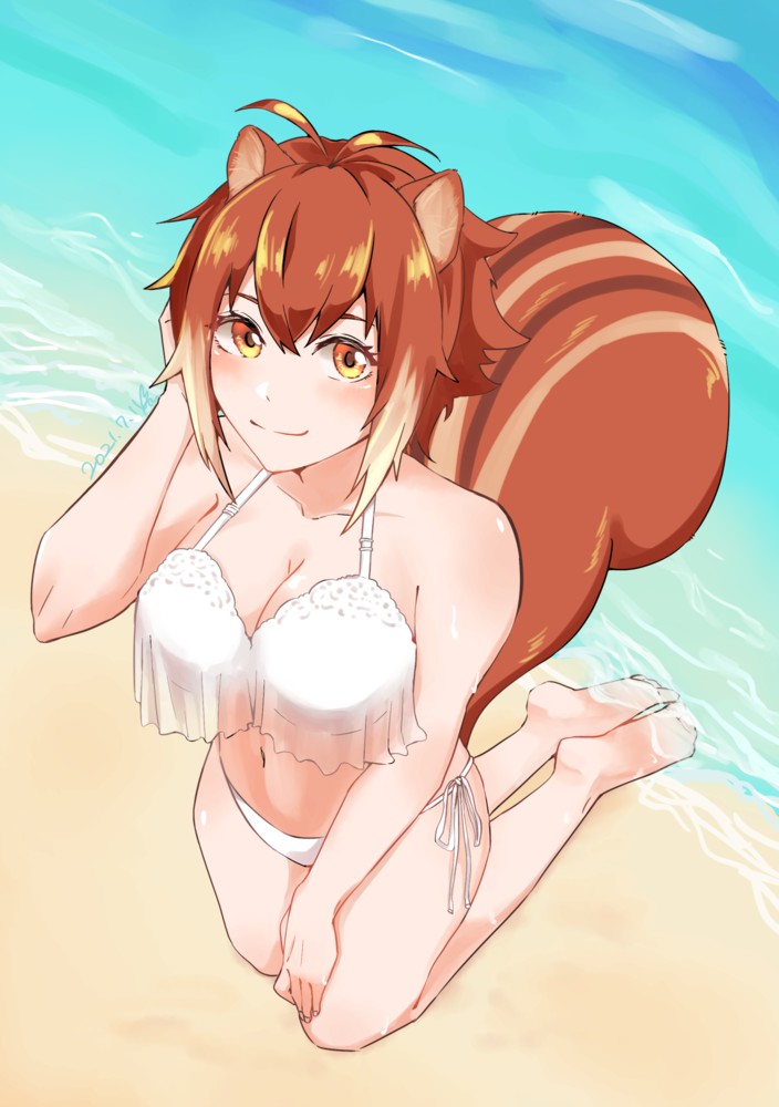 Way too hot for summer... somebody please take her to the pool or something so she can cool down-

Either that or she'll find an ice or water type pokemon and just stay near them at all times.