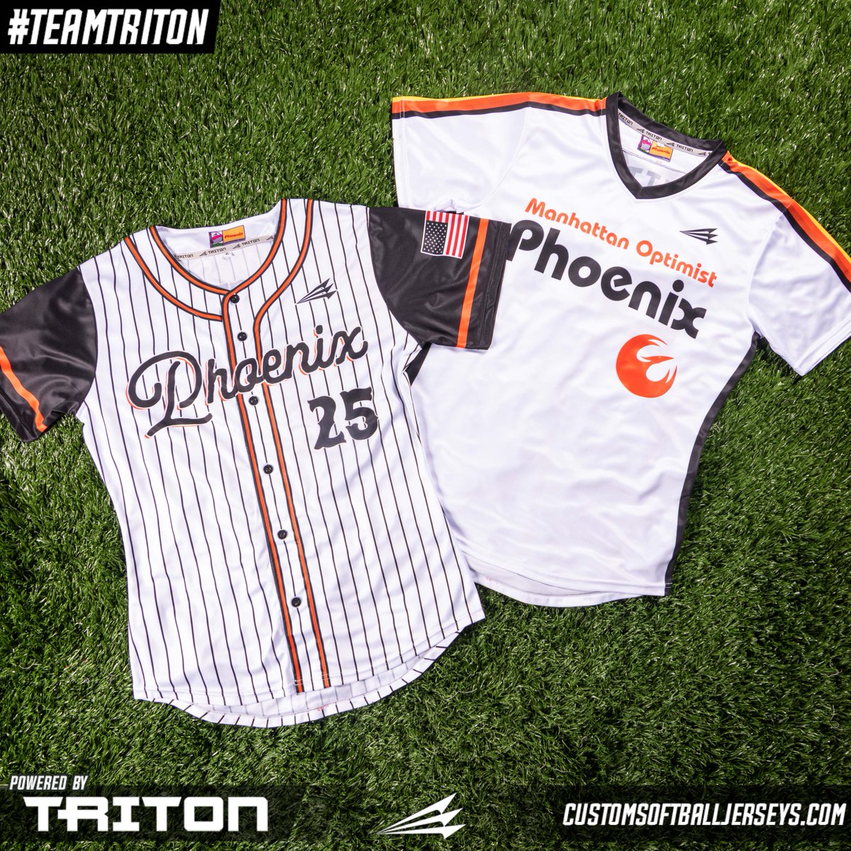 CustomSoftball's tweet photo. Get two #Triton custom jerseys for the home crowd and the road. Learn more about Package Deals for savings. https://t.co/Ds8CsnJH8Q

👥   Manhattan Optimist Phoenix in Kansas
🥇   Package 3

#teamtriton #customsoftballjerseys #softballjerseys #softballuniforms https://t.co/C8YOyHsSui