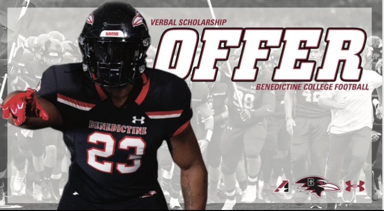 I would like to thank <a href="/RavenFootballBC/">Benedictine Football</a> <a href="/coach_hauser/">Aaron Hauser</a> <a href="/CoachCogan/">Kyle Cogan</a> for the opportunity to continue my football and academic career!!