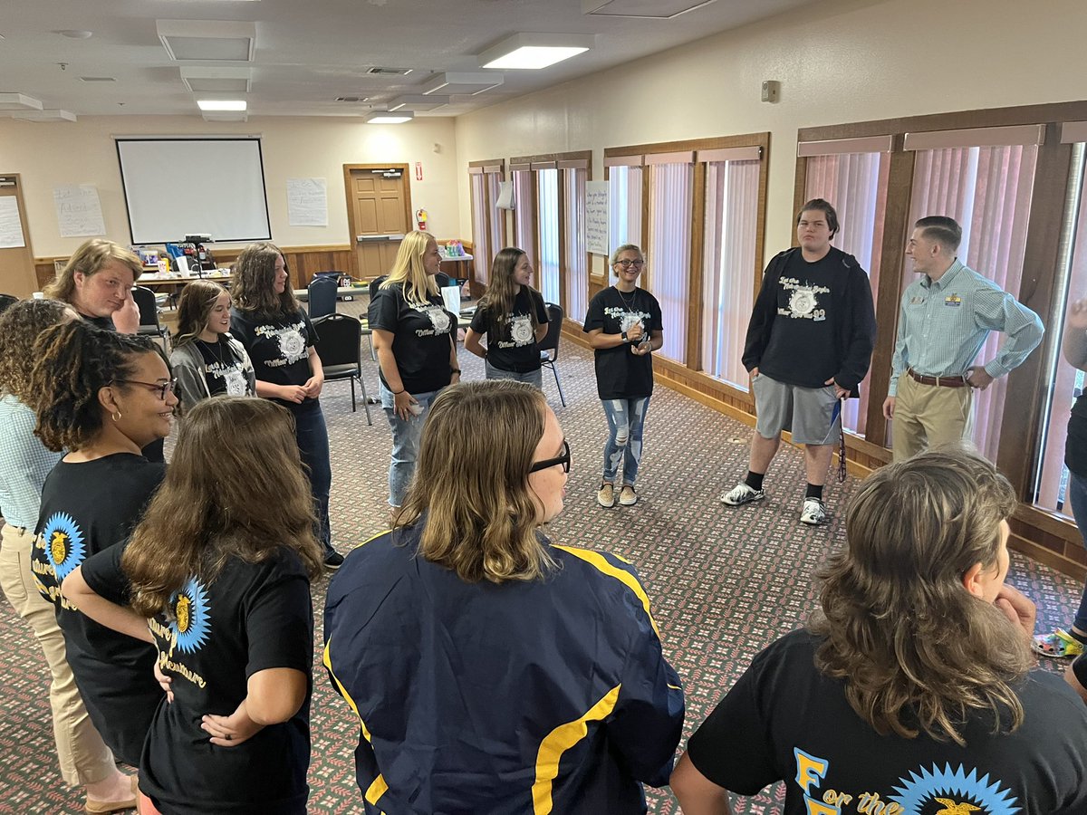 State officers Tyler Laib and Abby Kruse have joined us for team building activities.