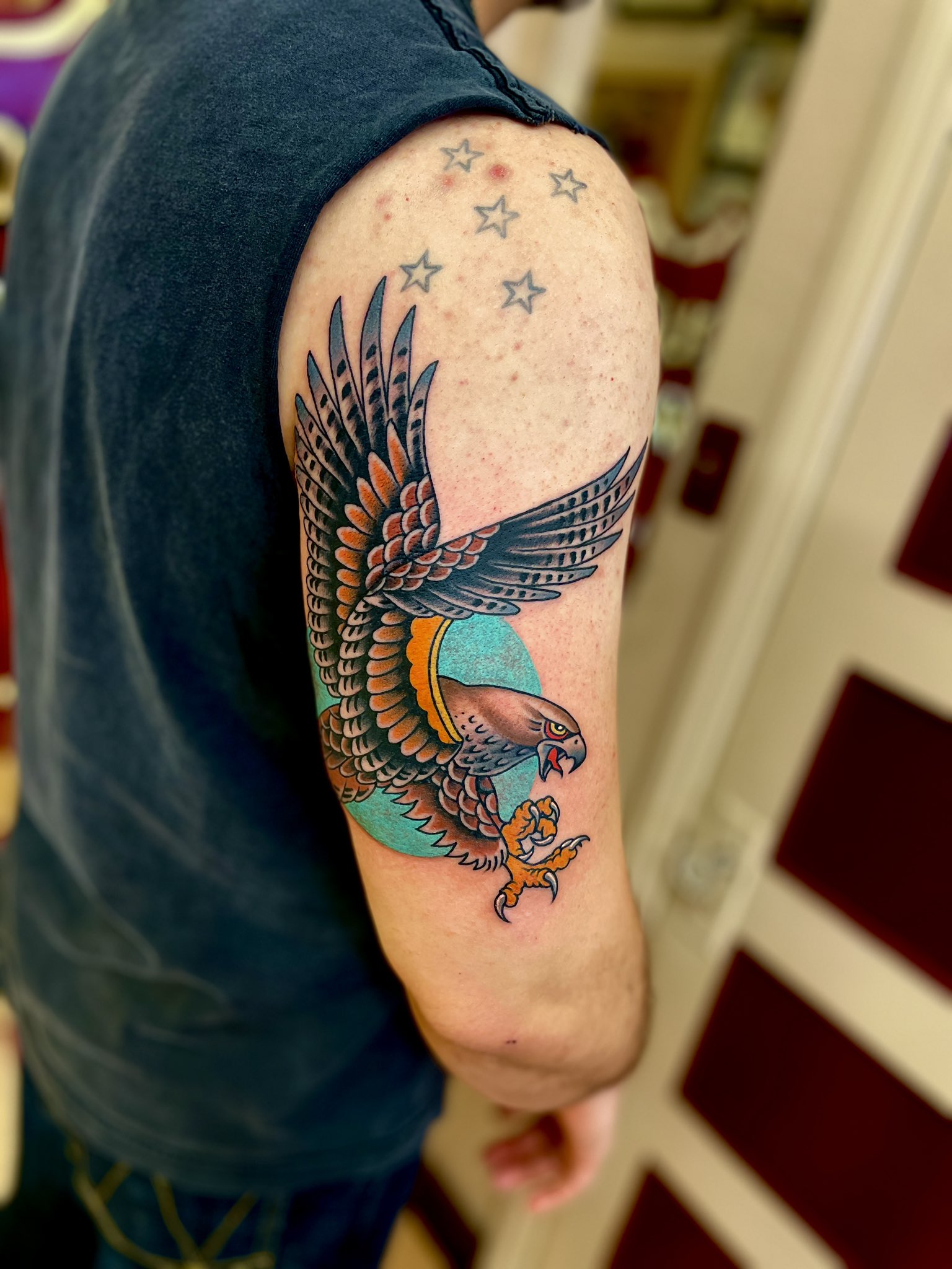 Christen Wolfe on Instagram Red tail hawk for Kendra    hawktattoo  redtailedhawk birdtattoo pnwtattoo tattooart christenwolfe