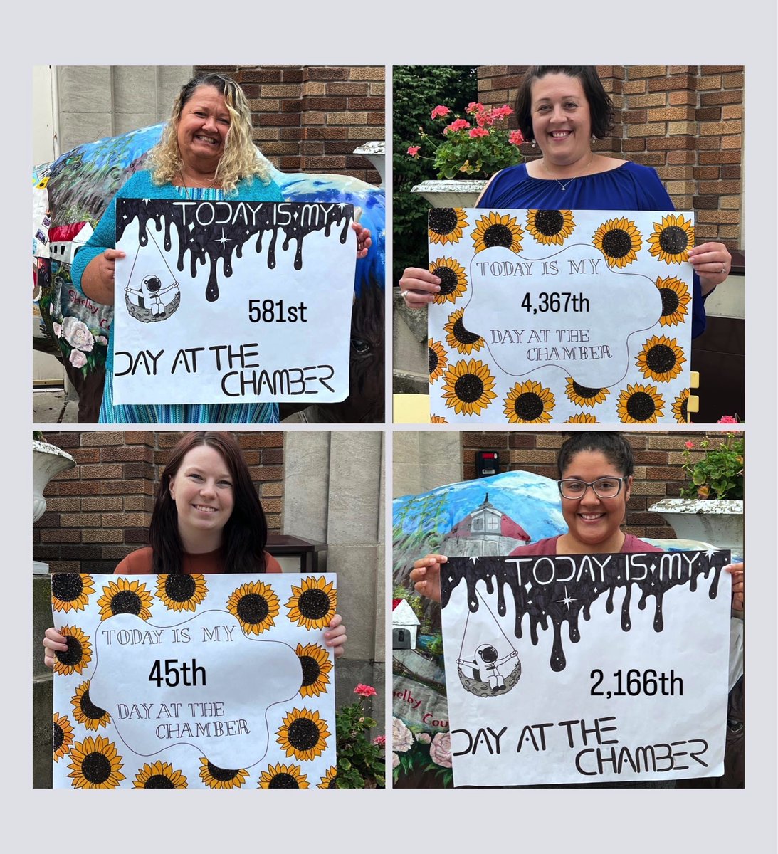ShelbyCoC_IN's tweet photo. Shelby County kids went back to school this week and the Chamber staff wanted to get in on the fun! How many days have you been at your job? #WeAreShelbyCounty #LinkingUsTogether #chamberofcommerce #job #school #fun #firstdayofschool https://t.co/g570Zq7l08