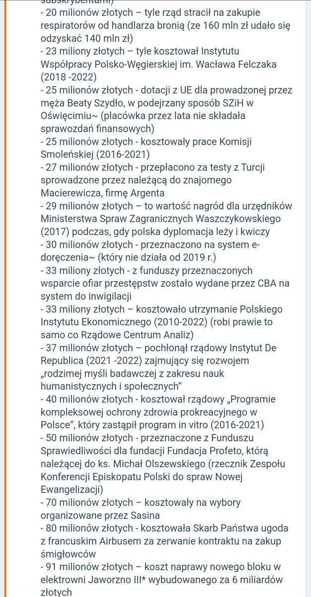 PowiadamW's tweet photo. Użytkownik wykopu o niku Rol-ex przygotował zestawienie jak PIS przepalił NASZĄ kasę. Wiedzieliście o każdym? 📢📢📢 https://t.co/mN15Ex119j