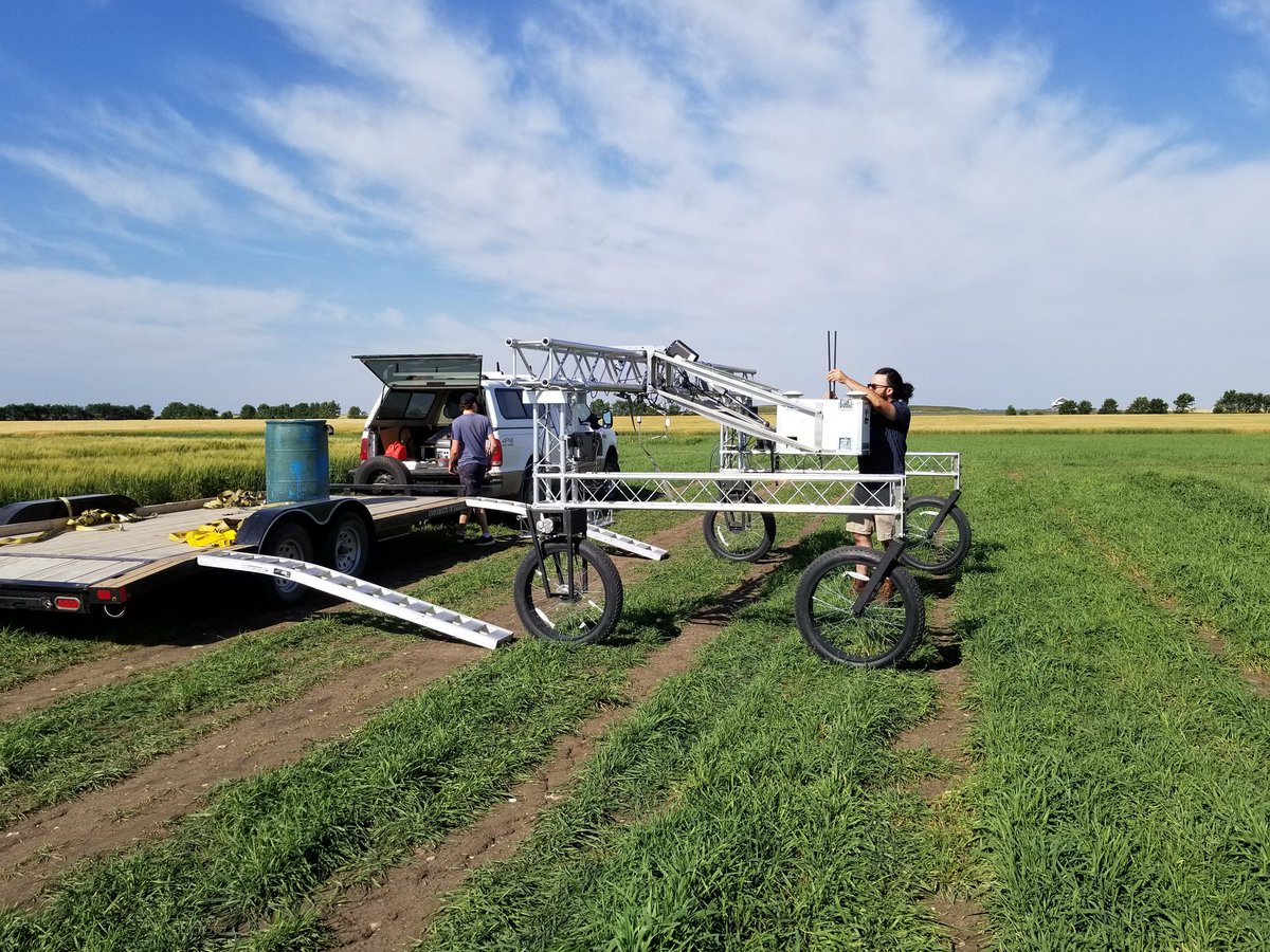 raju_aafc's tweet photo. A beautiful morning at #YXE @AAFC_Canada for phenotyping wheat germplasm. The team is busy with their toys!! @ShankarPahari @suba_agri @TyroneKeep @SantoshAAFC @wheat_dr @WheatSingh @nehavaid17 https://t.co/xg8UamAWBS