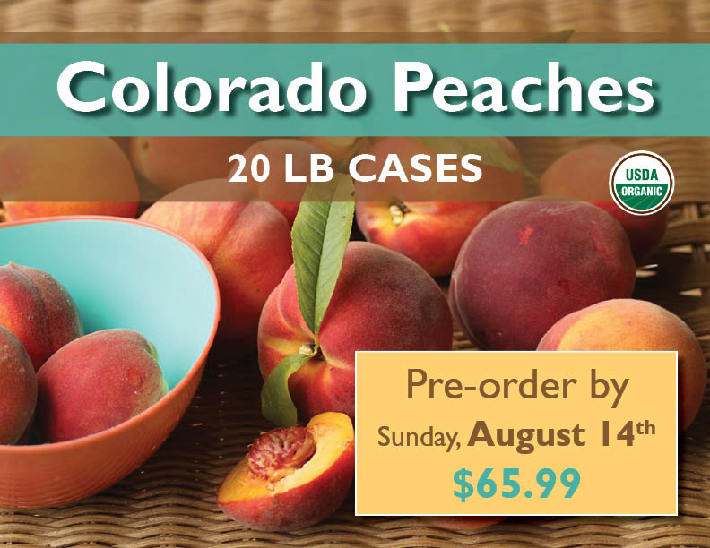 Fresh, juicy and bursting with that summer peachy flavor! Now is the time to pre-order a case of organic Colorado peaches. Order by Sunday, Aug. 14. Peaches are estimated to arrive during the week of Aug 21. Call or email (507) 452-1815 info@bluff.coop 20 lbs for $65.99