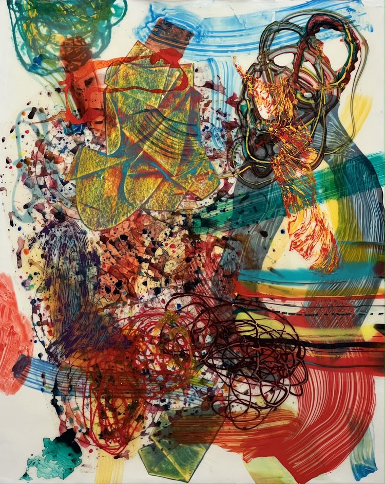 MicaelaGallery's tweet photo. Frank Owen. Celebrate, 2022. Acrylic on canvas, 50 x 40 inches. At #nancyhoffmangallery https://t.co/1is1fHFMab
