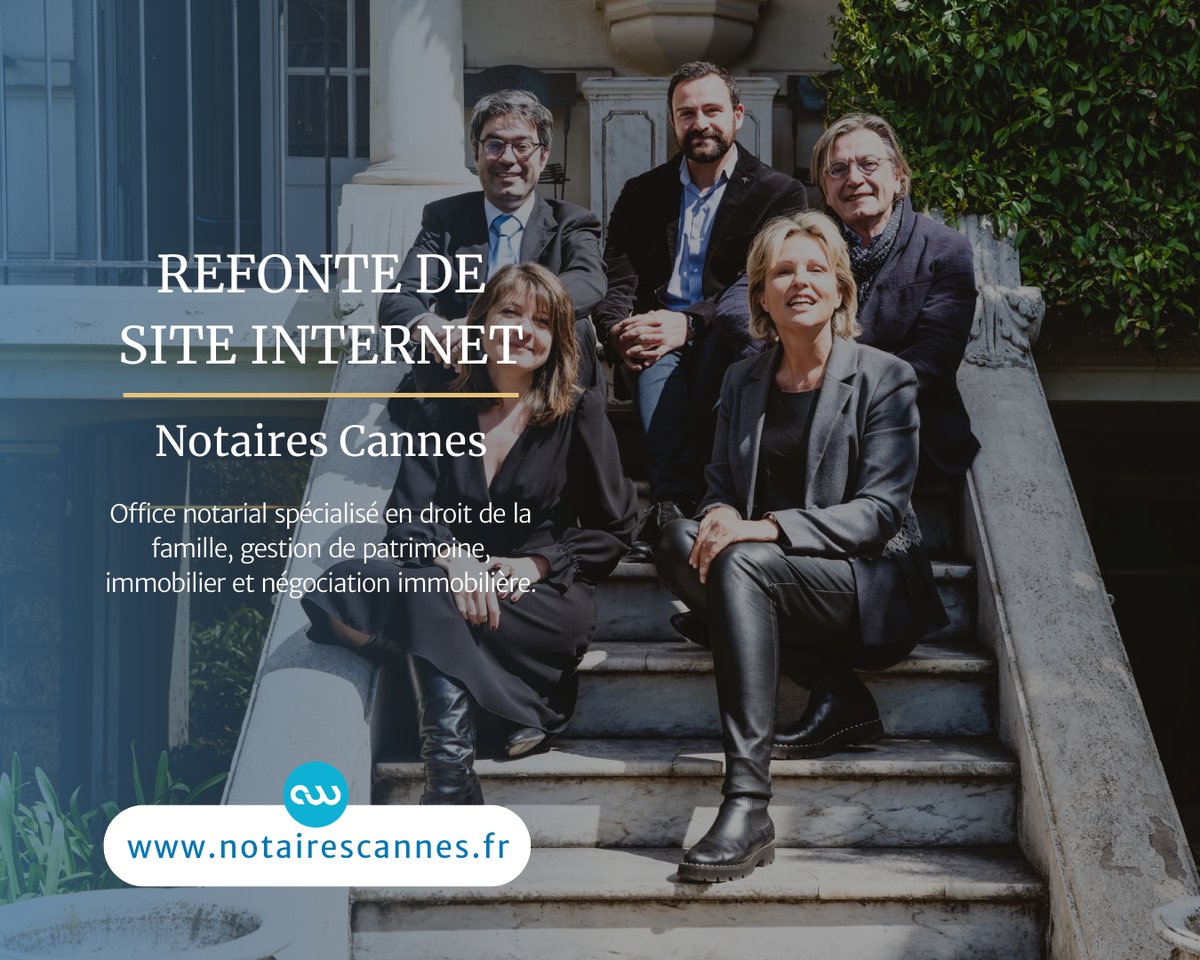 coteweb's tweet photo. Nouvelle refonte de #siteweb pour ce cabinet de notaires à Cannes ! 💻

Venez rencontrer l'équipe sur leur tout nouveau site internet par ici : https://t.co/HkGjNVozBQ 👈

#refontedesiteInternet #webdevelopment #webdesign #agencedigitale #digitalagency #nice #coteweb2022 https://t.co/SIj970fTMC