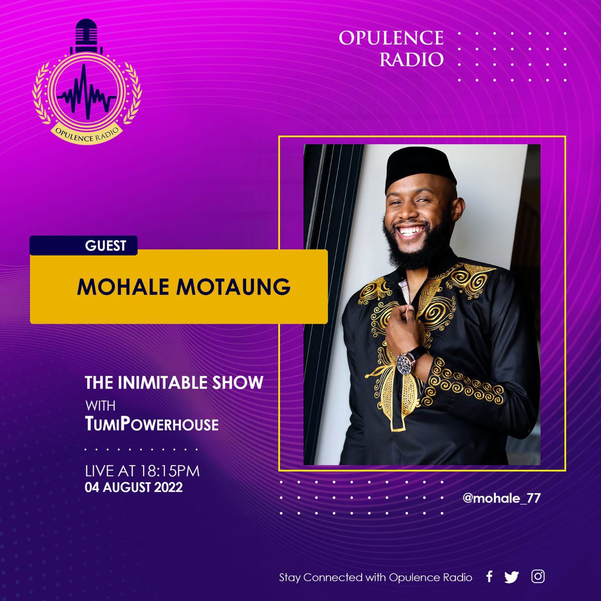 opulenceradio's tweet photo. #TheInimitableShow || 6PM - 9PM with @tumipowerhouse
This evening we are joined by our very own @mohale_77. You don’t wanna miss this one!
Send your comments and voice notes on 082 531 0976.
#opulenceradio #MohaleOTR #tumipowerhouse #queerthursdays #thursgay #lgbtq🌈 https://t.co/nDgvPotYRV