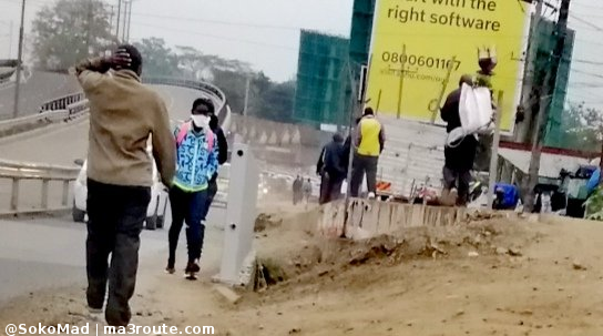 a3Route's tweet photo. 18:59 as expected, the flyover at T-Mall over Raila Way has eaten the footpath forcing pedestrians to use a pipe to cross Mbagathi River.

Will the pedestrian ever get priority in this car worshiping nation? @ncakenya @ConstantCap  https://t.co/l62FkOKbfD via @SokoMad