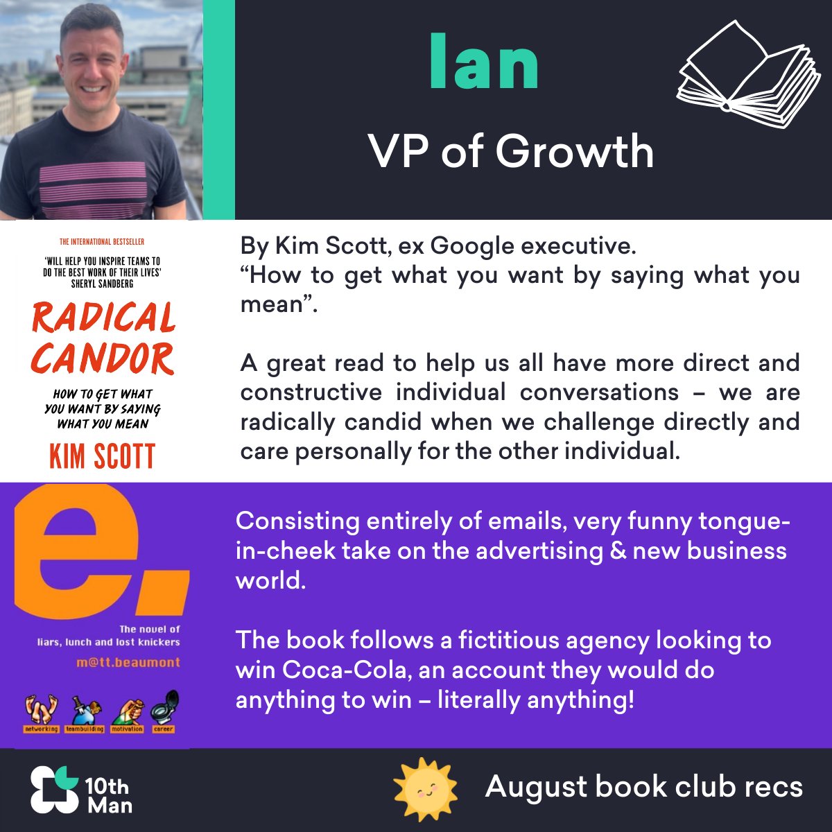 10thManMedia's tweet photo. August has arrived, and here at #10thMan we wanted to share our favourite reads ahead of vacation time! 🌞🌴 
Check out some of our top recommendations 👇
#BookClub https://t.co/6A7LEIXMyw