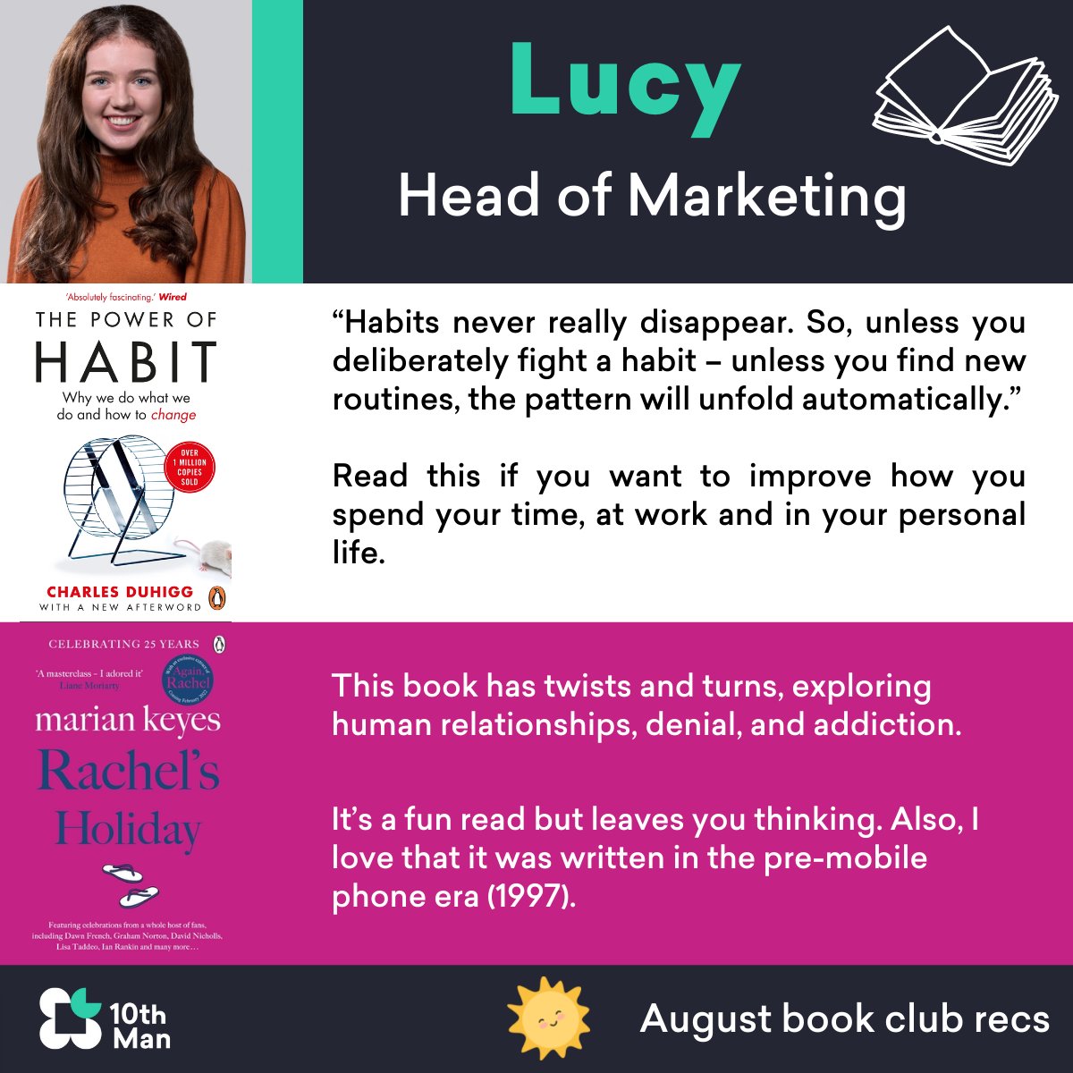 10thManMedia's tweet photo. August has arrived, and here at #10thMan we wanted to share our favourite reads ahead of vacation time! 🌞🌴 
Check out some of our top recommendations 👇
#BookClub https://t.co/6A7LEIXMyw