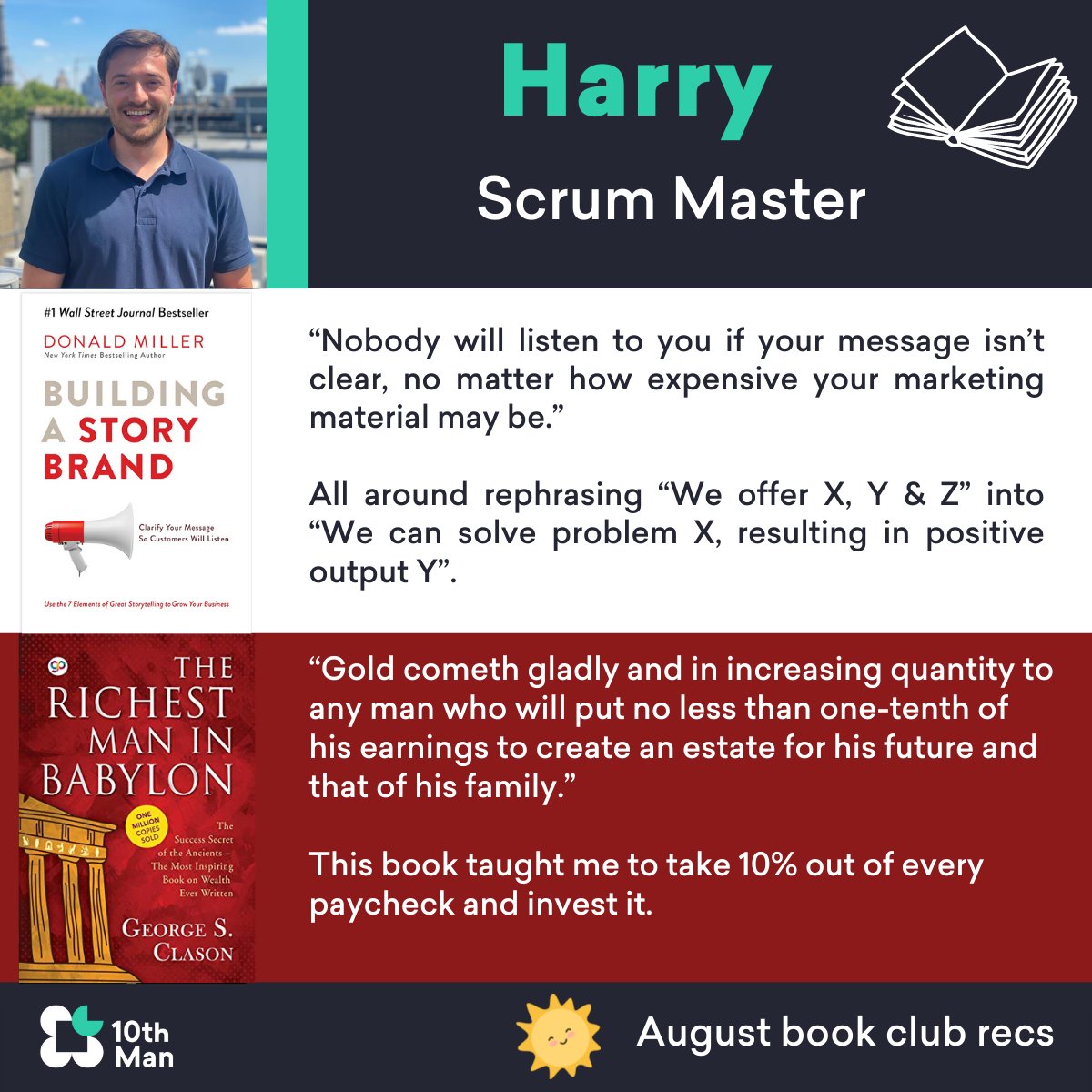 10thManMedia's tweet photo. August has arrived, and here at #10thMan we wanted to share our favourite reads ahead of vacation time! 🌞🌴 
Check out some of our top recommendations 👇
#BookClub https://t.co/6A7LEIXMyw