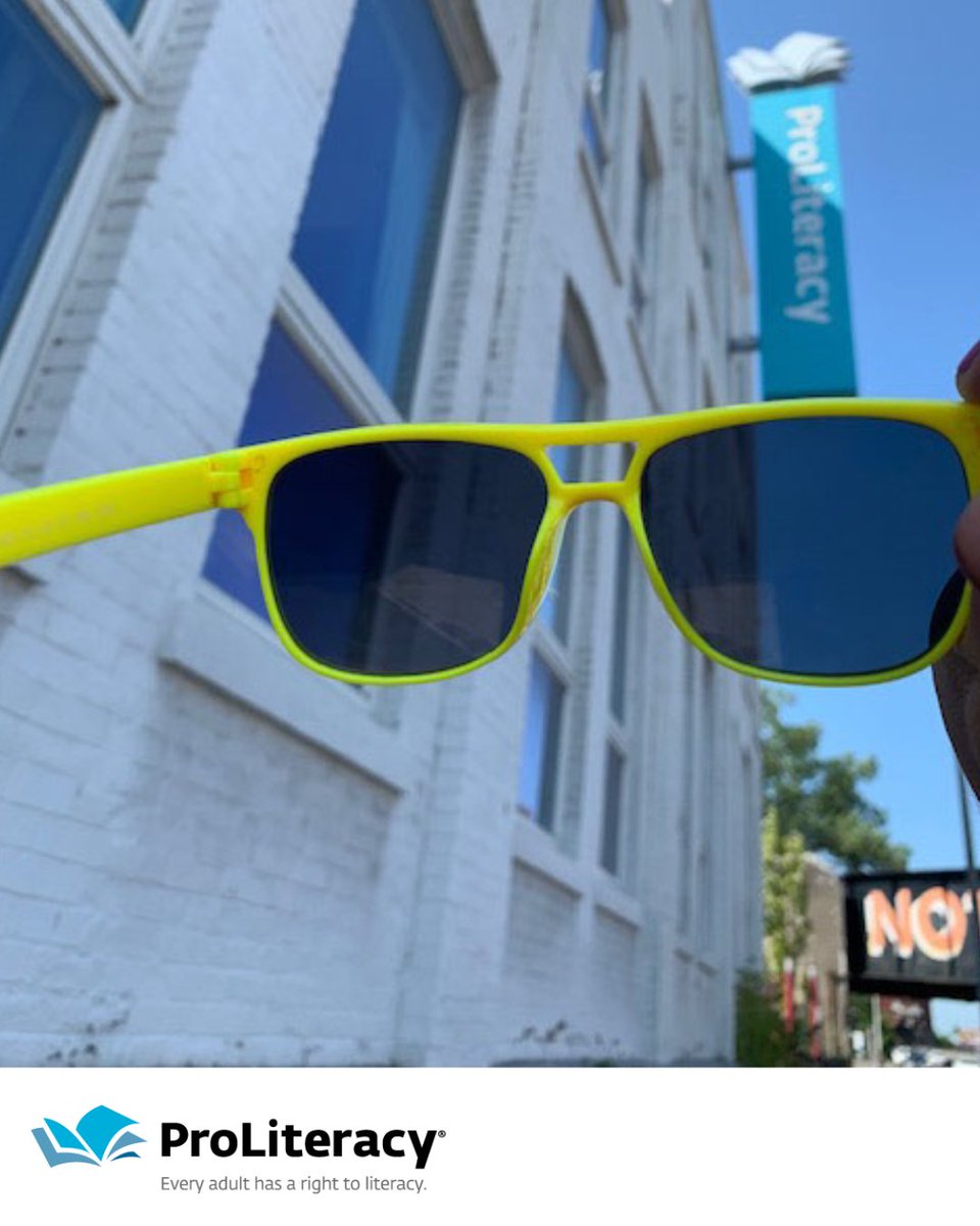 ProLiteracy's tweet photo. 🥪 Lunch break! We never leave without our @DGYellowGlasses. Visit your local @DollarGeneral store and pick up a pair of $2 sunnies to support literacy!  
#TheYellowGlassesProject #ShineBrighter #LiteracyMatters #AdultEdu https://t.co/ARmfd0crks