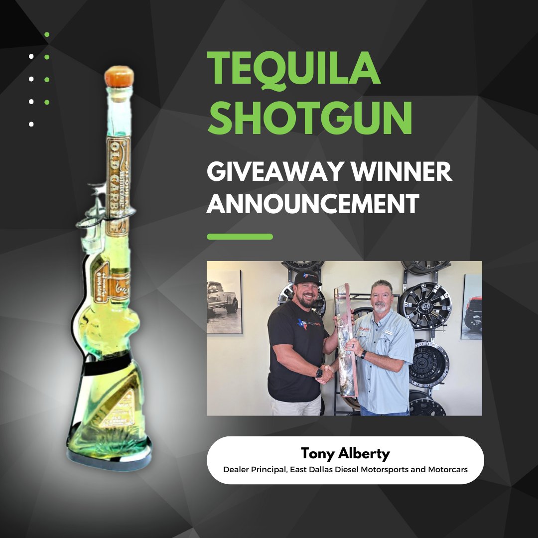 RadiusSecurity's tweet image. Recently, our Texas team hosted a giveaway at the Texas Independent Automotive Dealership Association Conference.

Congratulations to our tequila shotgun giveaway winner, Tony Alberty, Dealer Principal, East Dallas Diesel Motorsports and Motorcars. 

#giveaway #winner #texas
