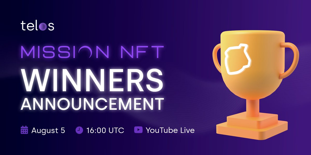 HelloTelos's tweet photo. Tomorrow's the BIG DAY! Our #Telos judges have picked the winners of the  #MissionNFT contest! 👀 

📺Tune into our #Youtube live #AMA to find out who our top 5⃣ and the @TheBigGooey pick!

🗓️ August 5 (16:00 UTC)
📍 https://t.co/TnGKfBBnBV

#NFTs #NFT #NFTcommunity https://t.co/LZyToBt49p