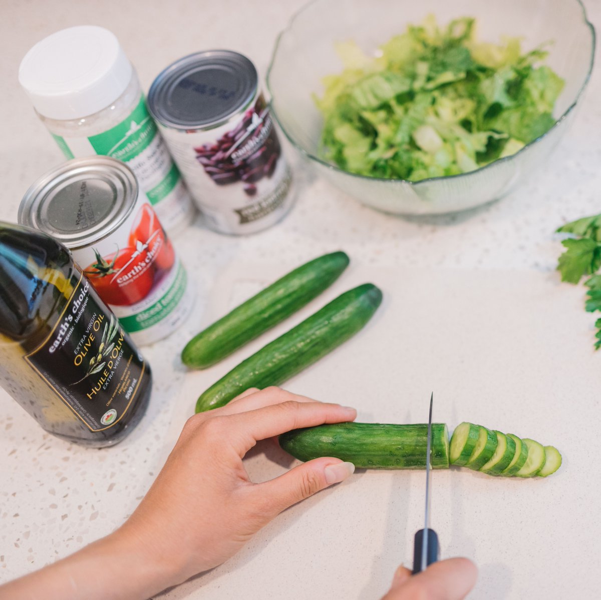 Step 1: Learn how to cut a cucumber 
Step 2: Let #EarthsCoice handle the rest