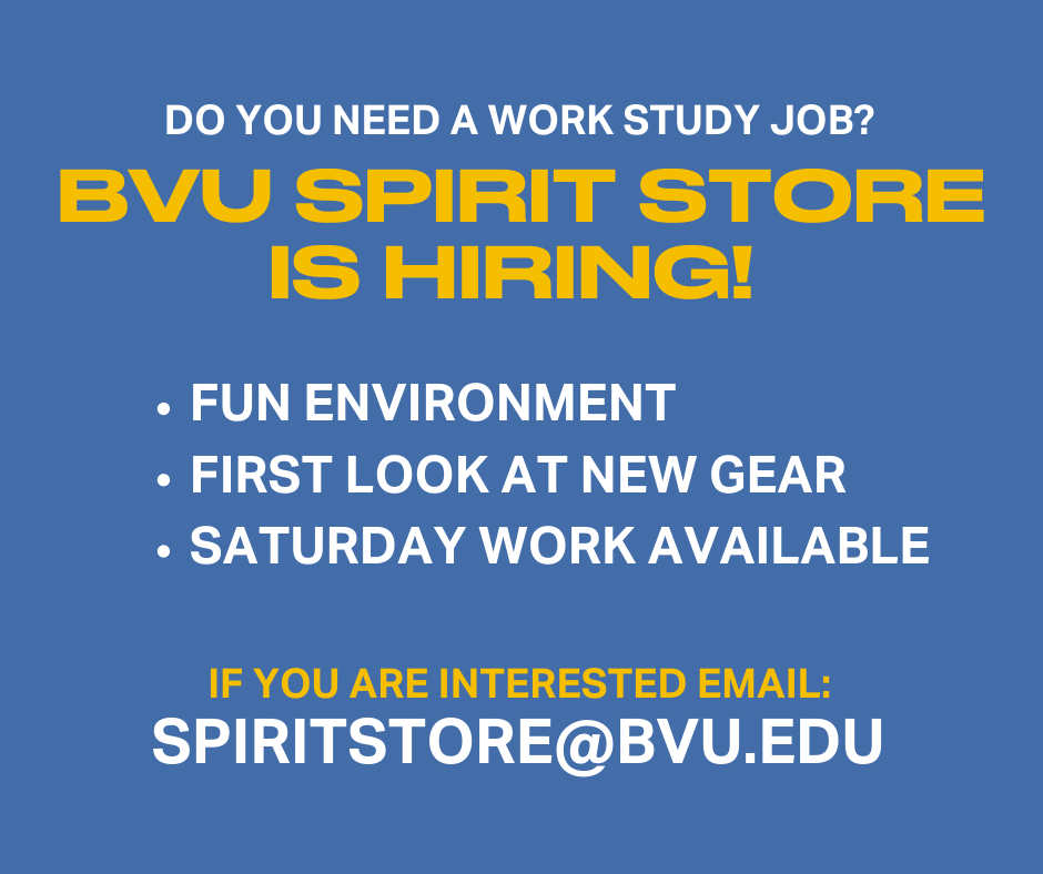 BVU_SpiritStore's tweet photo. Incoming students are you looking for a work study job for this year? Email spiritstore@bvu.edu to apply. Flexible hours and Saturdays available. https://t.co/rtEbHi5YbB