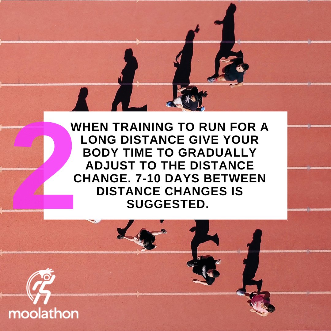 moolathon's tweet photo. Marathon Training Tips:
-Build your weekly mileage over time
-When training to run for a long distance give your body time to gradually adjust to the distance change. 7-10 is suggested in between distance changes
-Rest & Recovery are essential
#moolathon #getfitraisemoney https://t.co/oX22UoZkwJ