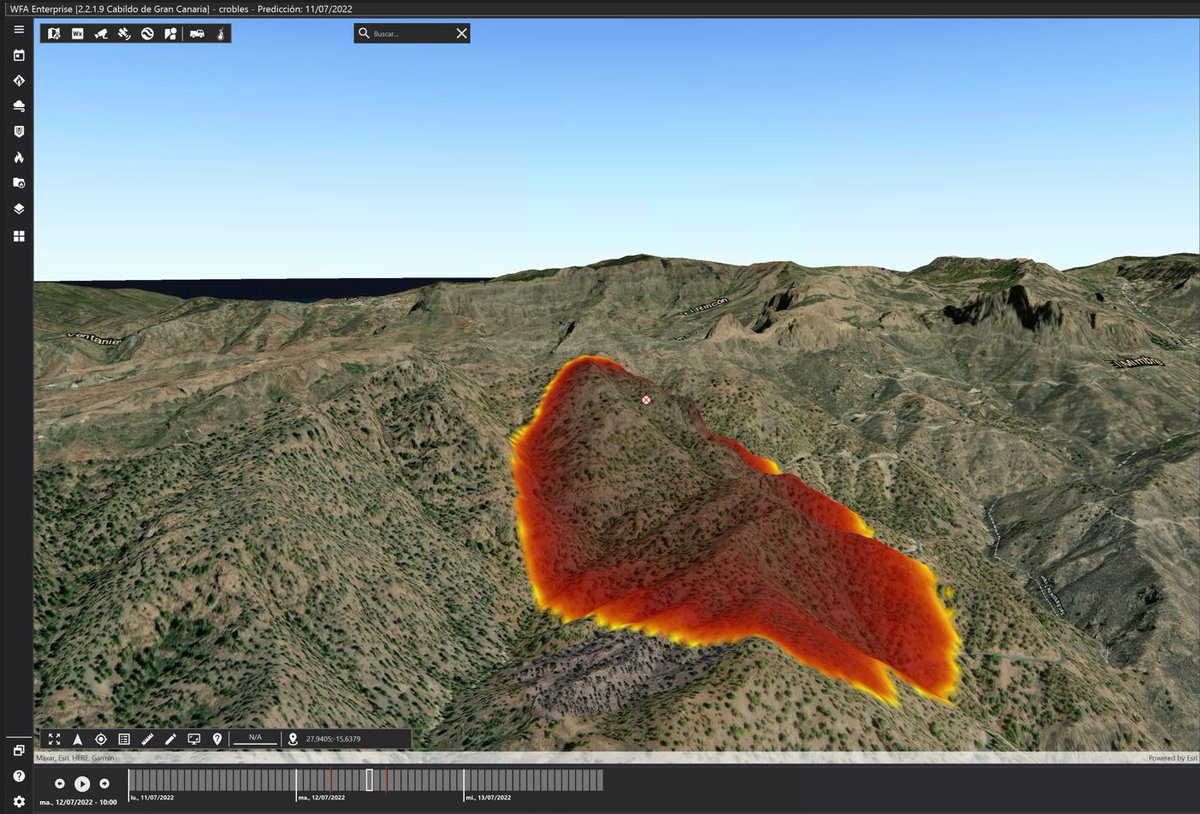 Esri_Spain's tweet photo. 📢🔥El simulador de incendio desarrollado por @tecnosylva con #ArcGIS de @GranCanariaCab ayudará a gestionar #incendios en #Europa

✅https://t.co/gKBQU6sVtL https://t.co/HC3uwoEQkR