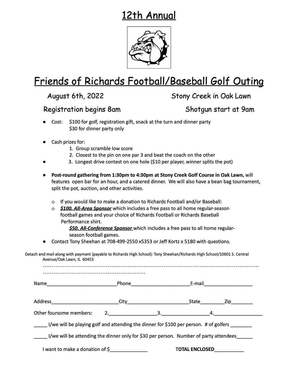 WebbChevy's tweet photo. Webb Chevy Oak Lawn is a proud sponsor of the Friends of Richards Football &amp; Baseball 12th annual Golf Outing! Open bar, dinner party, auction, and a fun round of golf. Registration info below. Visit https://t.co/7XXcueRdfT for more info! ⛳
#WebbChevy @HLRBaseball @HLR_FOOTBALL https://t.co/TgFQmPtRcN