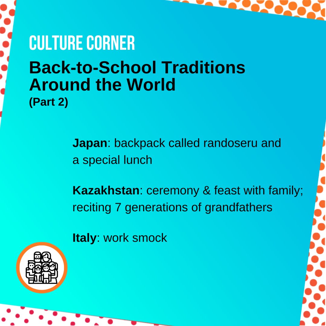 test Twitter Media - Back-to-school checklist:
-Supplies 📚
-Roster 📓
-Ice Breaker 🧊
A bonus for world language teachers! How about infusing #culturalcompetence in the first few days of the year? Share these international #backtoschool traditions with your students. ► https://t.co/vujrrLLXHi https://t.co/KgPDQ57Bo7