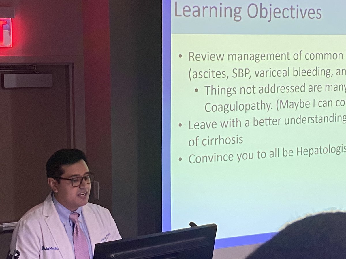 AimeeZaas's tweet photo. More to learn with @OmarMartinezUr1 “de-livering” an awesome #SARtalk on cirrhosis @IMResidencyDuke #dukefamily https://t.co/zAKztjZ2aE