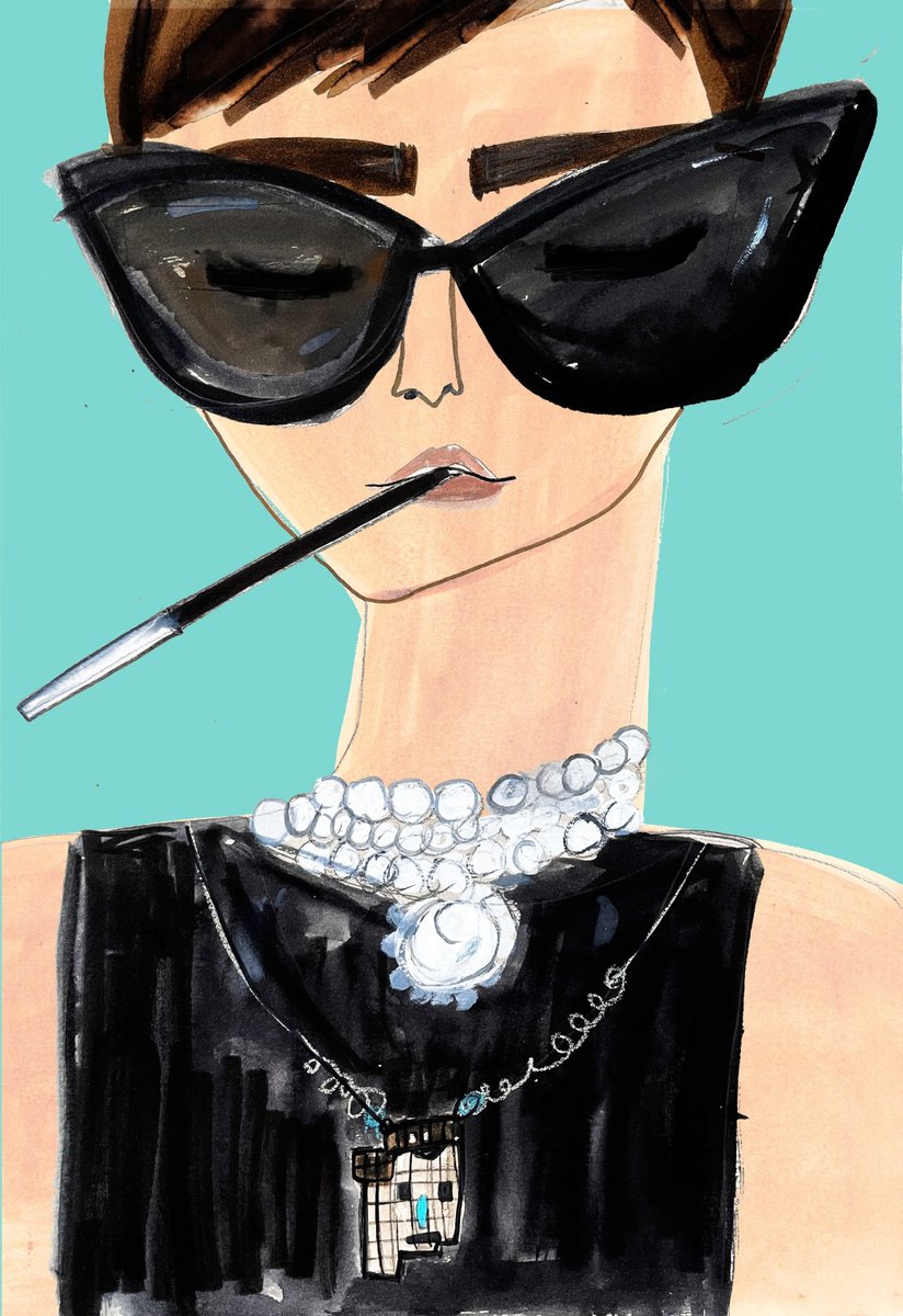 For the 32nd #ImaginarySister, Holly Golightly of Breakfast at Tiffany's fame, my forever style inspiration. Consider this to be my tribute to the collaboration between <a href="/dt_chain/">Deepak</a>, <a href="/TiffanyAndCo/">Tiffany & Co.</a> &amp; <a href="/alexarnault/">Alexandre Arnault</a> for the <a href="/cryptopunks/"></a> community ♥️ #WenSistersPendants